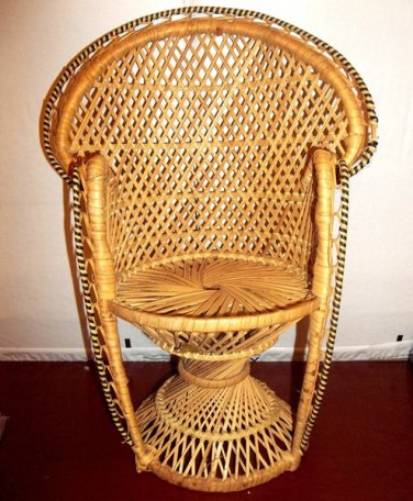16" Handmade ROUND BACK WICKER  CHAIR for DOLL TOY TEDDY BEAR by CIC Philippines