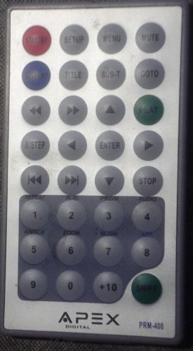 Apex PRM-400 TV/DVD Remote Control PD10 PD-450/480/510