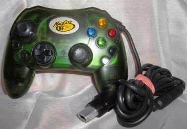 RARE XBOX CONTROLLER MAD CATZ #4516 CONTROL PAD With Dongle Green 2004 TESTED!