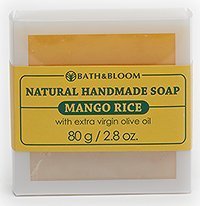 BATH and BLOOM Mango Rice Natural Handmade Soap 80g x 3pcs. Free Tracking Number.