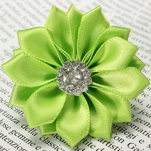 Baby Girls Satin Ribbon Polygonal Flowers Diamond Accessories
