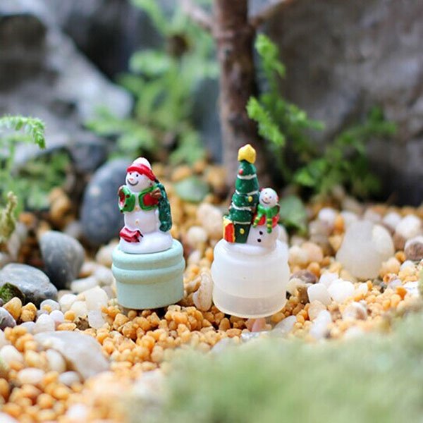 DIY Miniature Snowman Pine Ornaments Potted Plant Garden Decor