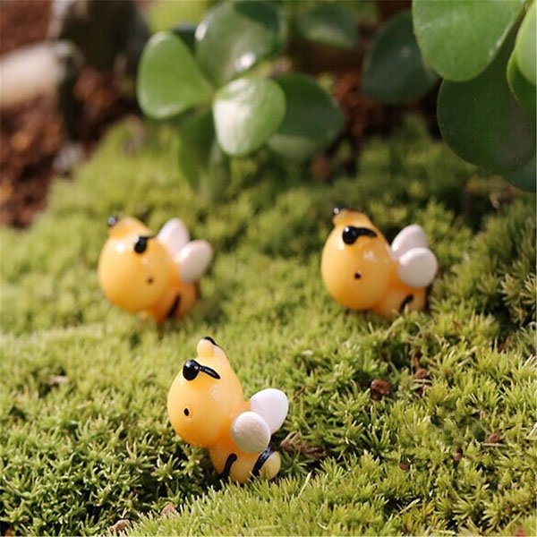 DIY Miniature Cute Bee Ornaments Potted Plant Garden Decor