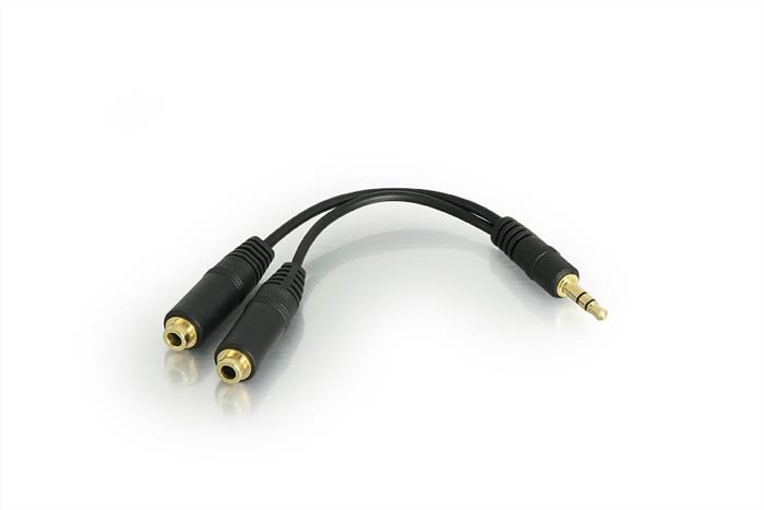 3.5mm 1/8 Male To 2 Dual Female Y Splitter Audio Cable