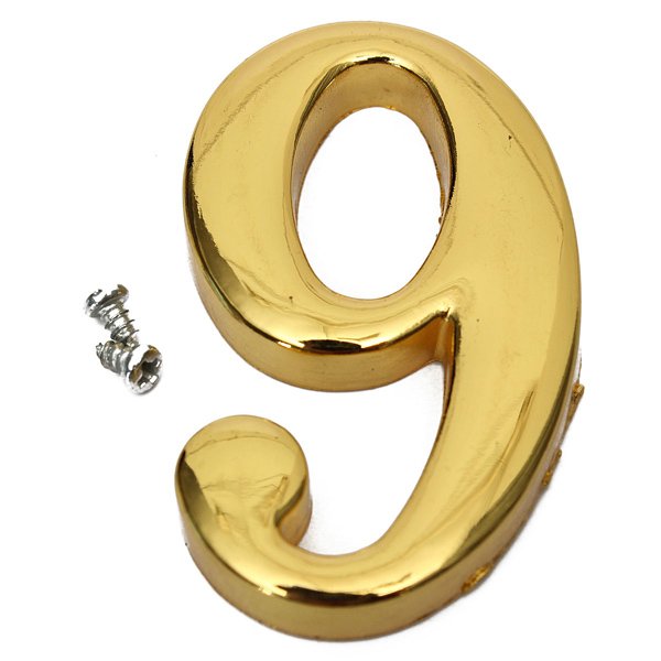 House Hotel Golden Doorplate Number 0-9 With Screws