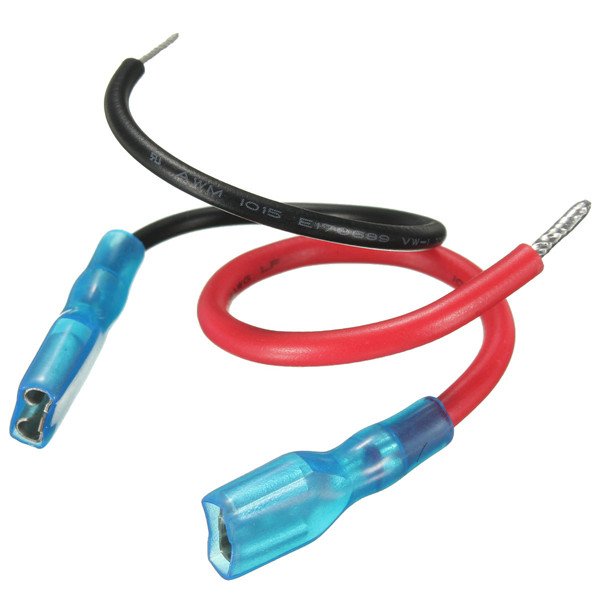 2pcs 16/22AWG Fully Insulated 6.35mm Female Spade Connector 14cm