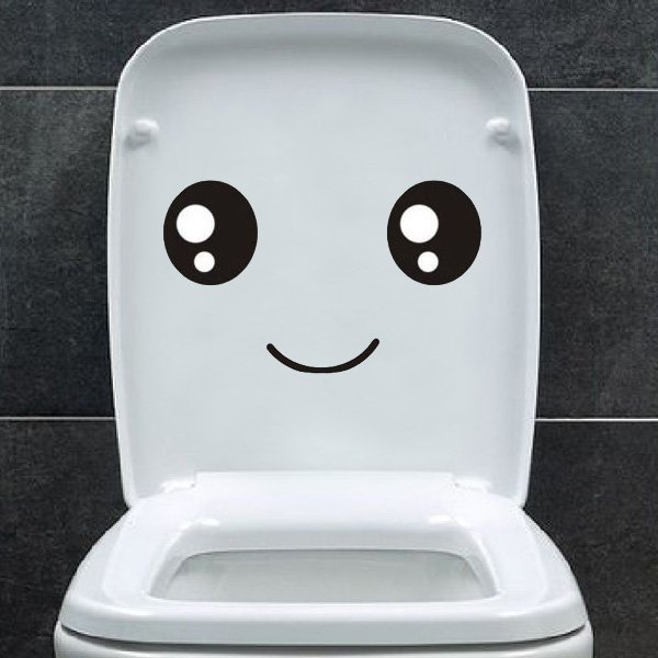 Smiling Face Toilet Sticker Toilet Seat Wall Sticker Decal