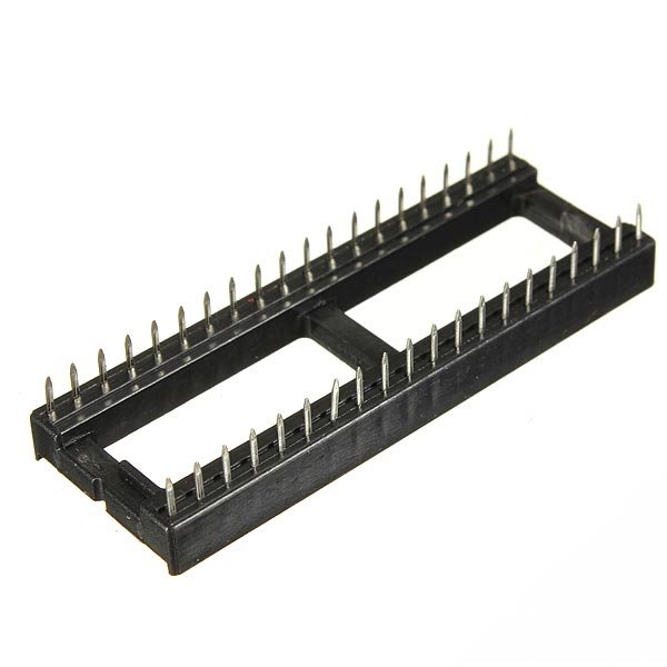 5 Pcs 40 Pins IC Socket 2.54mm Wide DIP Sockets Adaptor Solder Type Black