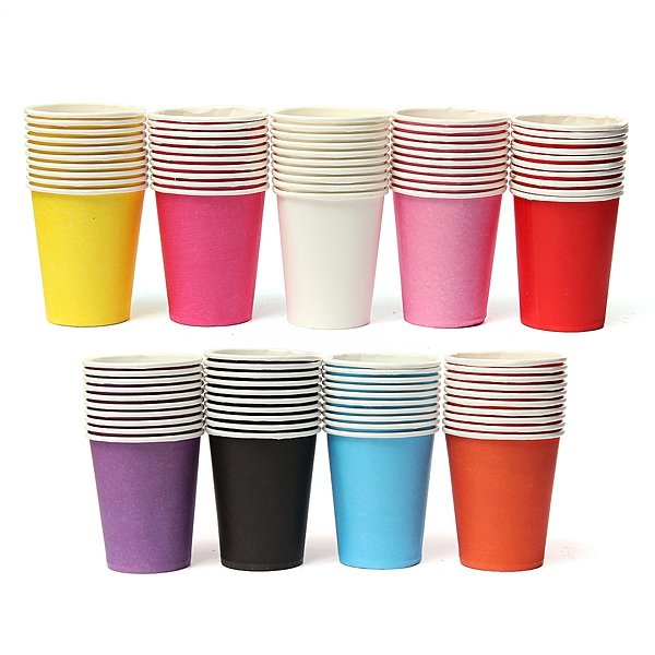 10 Pcs Colourful Paper Cups Party Home Disposable Drinking Cup