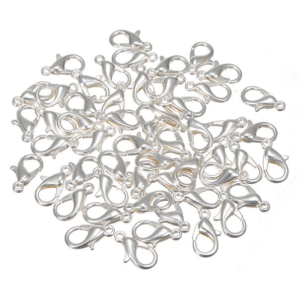 50pcs Lobster Clasps Claw DIY Jewelry Fastener Hook Findings 12mm