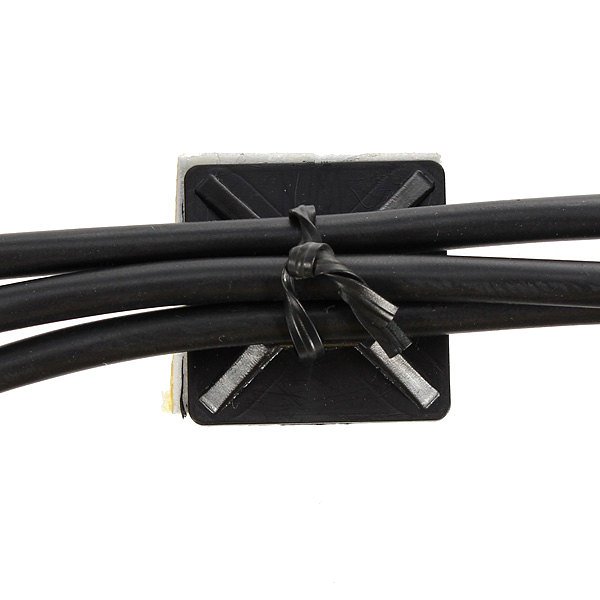 10pcs 20*20MM Black Self-adhesive Cable Tie Mounts Positioning Pieces