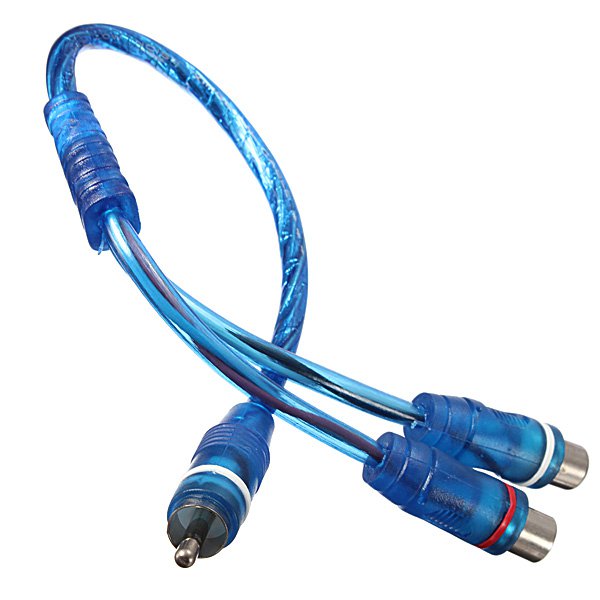 1 RCA Male To 2 Female Splitter Audio Stereo Cable-Car Y Adapter