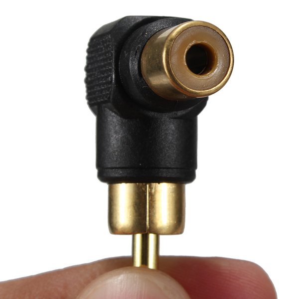 RCA Male to Female M/F Audio Video AV Gold Adapter Plug Right Angle