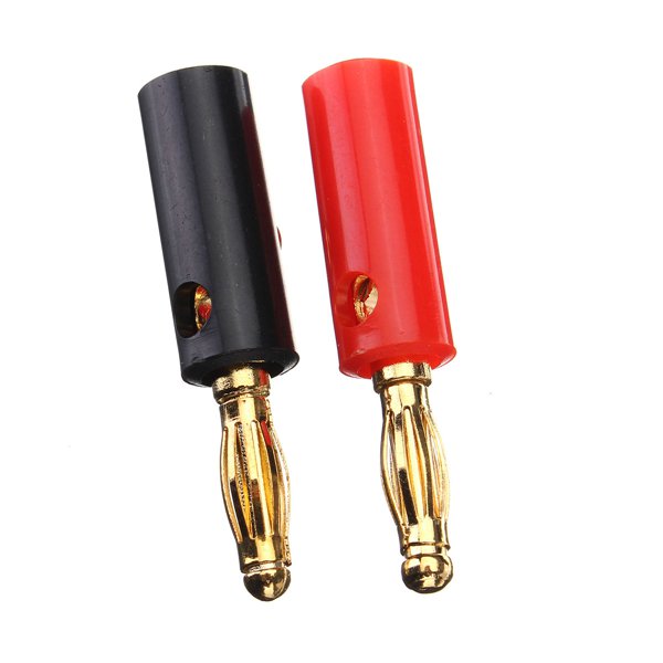 1 Pair Speaker Cable Amp 4MM Gold Plated Audio Screw Banana Plug Connector