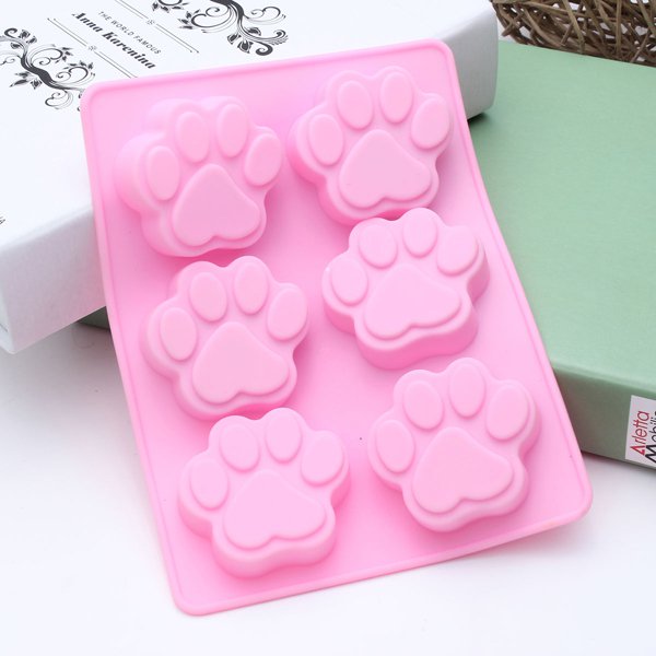 6-Cat's Paw Silicone Cake Mold Ice Cube Chocolate Cupcake Soap Mould