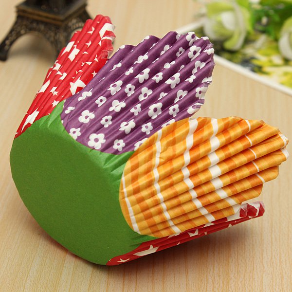 50pcs Mixed Petal Muffin Cupcake Paper Baking Liners Cups