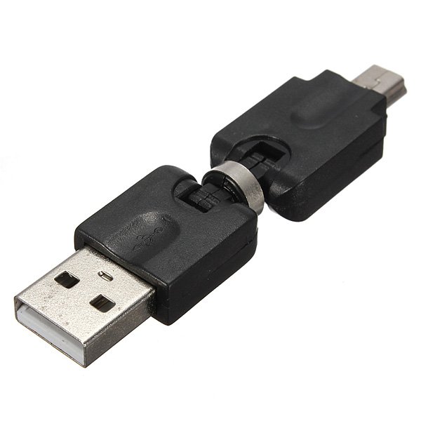 USB 2.0 A Male to Mini Male 360 Rotation Extension Adapter Connector