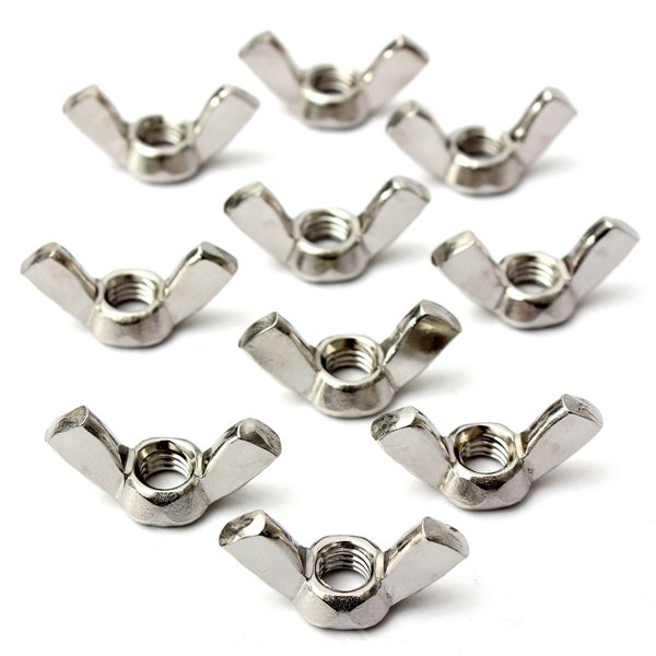 10pcs 304 Stainless Steel M6 Wing Nut Butterfly Nut Metric Thread