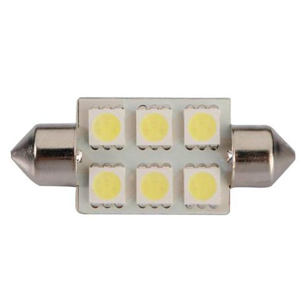 White 39mm 5050 6 SMD LED Festoon Dome C5W Light Bulb