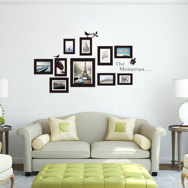 10Pcs Photo Frame DIY Set Vinyl Decal Decor Home Art Wall Sticker