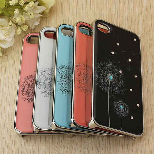 Dandelion Crystal Diamond Hard Back Cover Case Skin For iphone4 4s