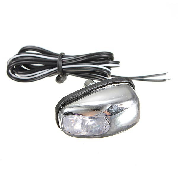 Chrome LED Light Lamp Windshield Jet Spray Nozzle Wiper Washer Eyes