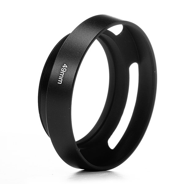 49mm Metal Vented Curved Lens Hood For Leica Leitz Panasonic Pentax