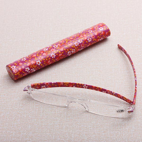 Rimless Reading Presbyopic Glasses With Case
