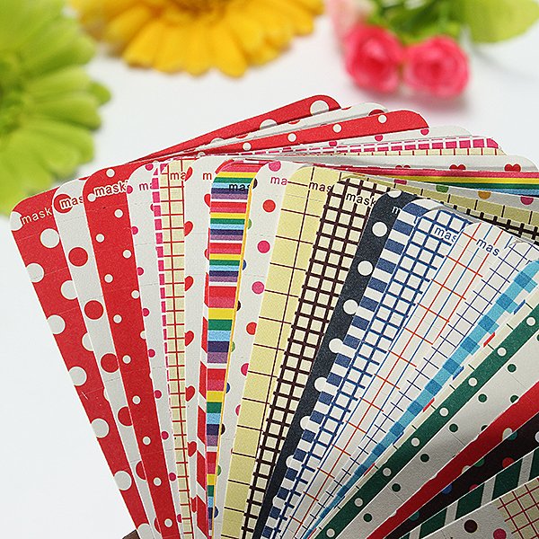 27 Sheets Decorative Masking Sticker Set Labeling Craft Scrapbooking