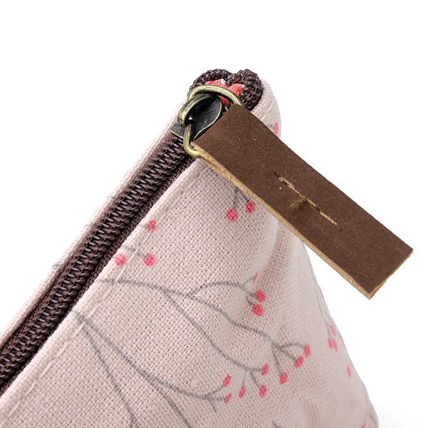 Rural Style Floral Pencil Pen Case Cosmetic Makeup Bag