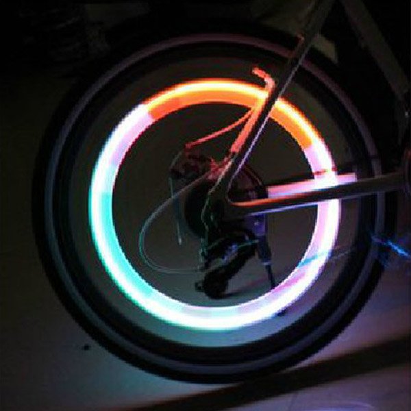 Car Bicycle Tire Spoke Wheel Alarm Blue LED Light Lamp Flash Tyre