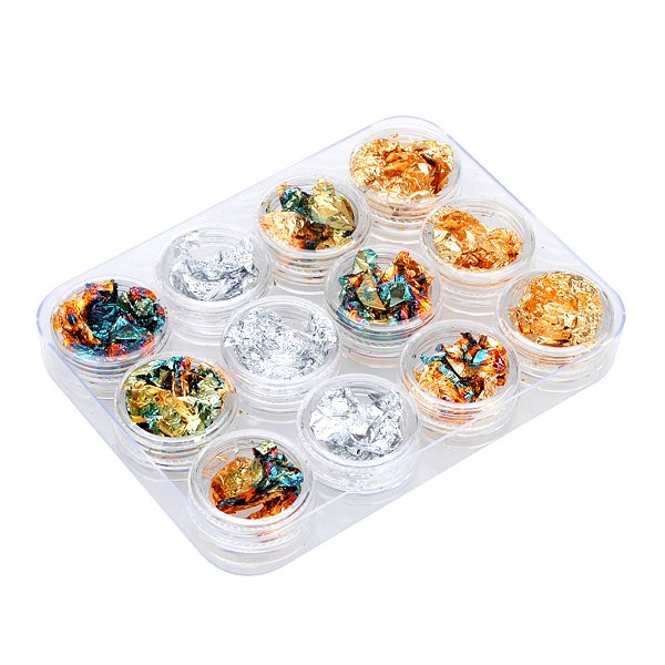 12 Boxes Copper FOIL Paillette Chip Nail Art Design Tips Decorations