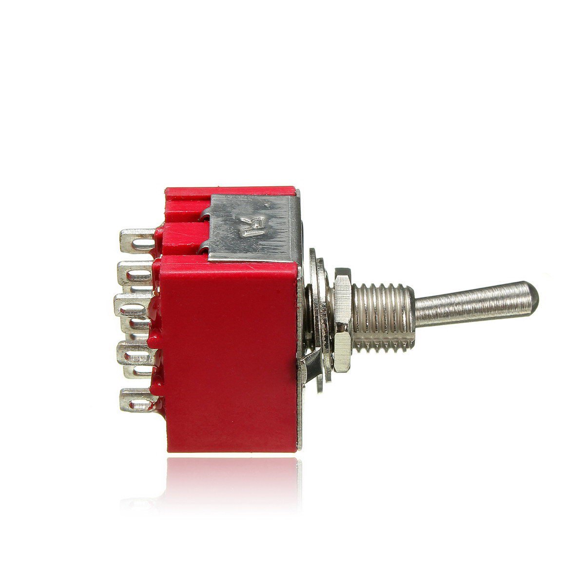 Mini Red 2 Position Latching Toggle Switch 9-PIN 3PDT 250V 2A 125V 5A ON-ON