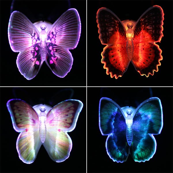Changing Fiber Optic LED Flashing Butterfly Light Gift