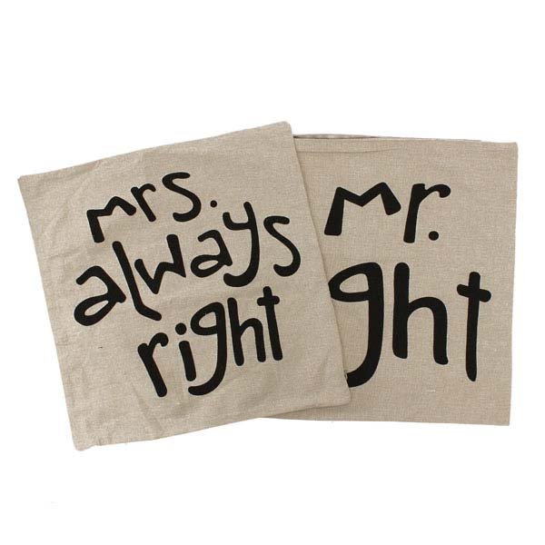 Creative Signature Cotton Pillow Cover Bed Sofa Car Pillowcase