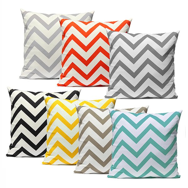 Vintage Zig Zag Printed Cushion Cover Home Decor Throw Pillow Case