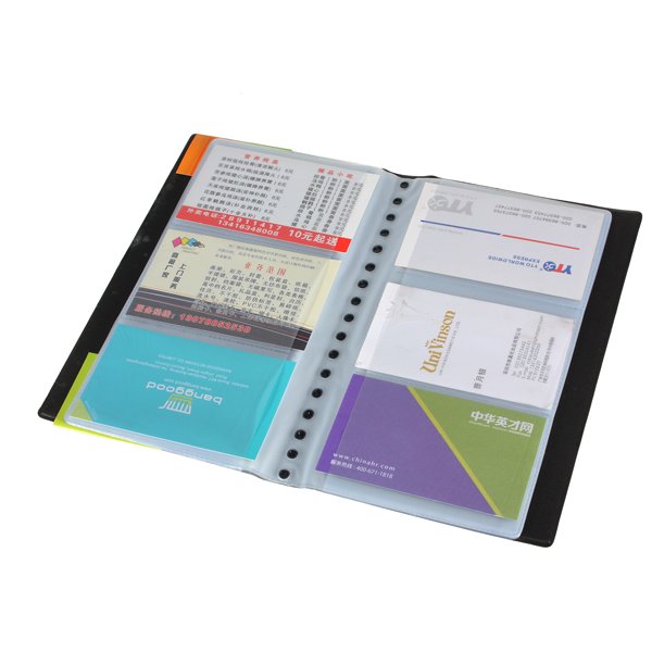Business Name ID Credit Card Holder Book Case Organizer Black