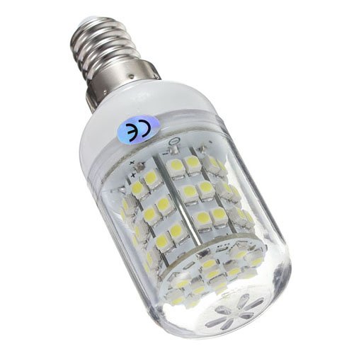E14 3W Pure White 60 SMD 3528 LED Corn Light Lamp Bulb 220V