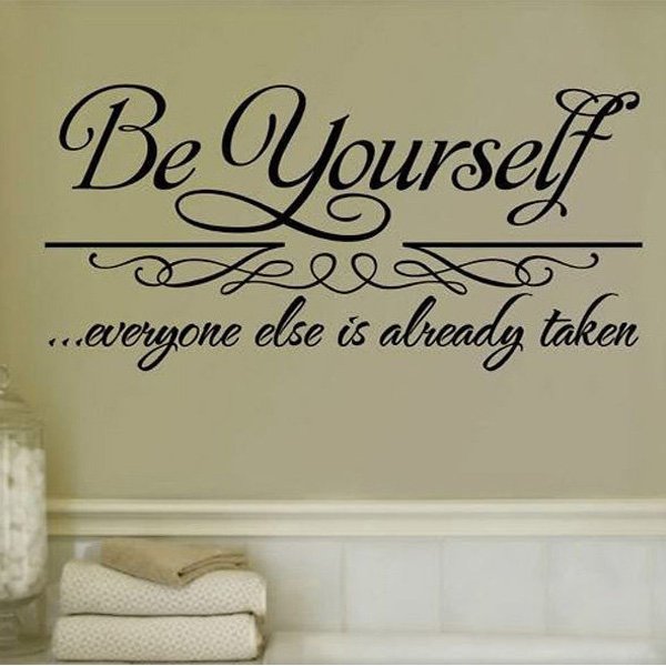 30*62cm Be Yourself Quote Removable PVC Wall Sticker Wallpaper 8030
