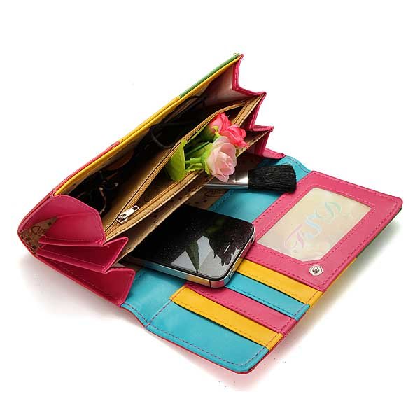 Candy Colors Lady Women Wallet PU Leather Purse Long Handbag Bag