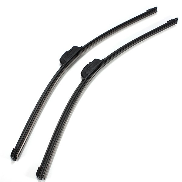 A Pair Black Flat Front Car Windscreen Wiper Blades for Peugeot 206