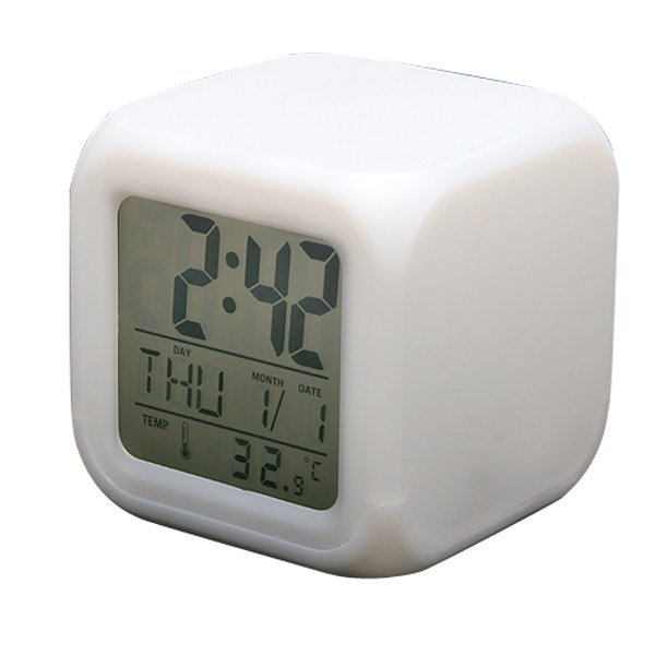 7 LED Color Change Digital Alarm Thermometer Clock New