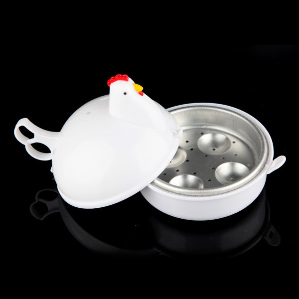 Microwave 4 Eggs Boiler Cooker Poacher Boiled Chicken Shaped
