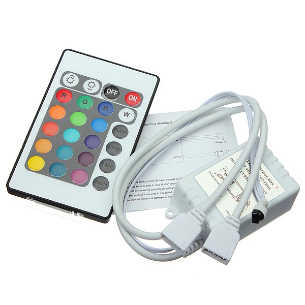 24 Key IR Remote Controller For DC 12V RGB LED Light Strip