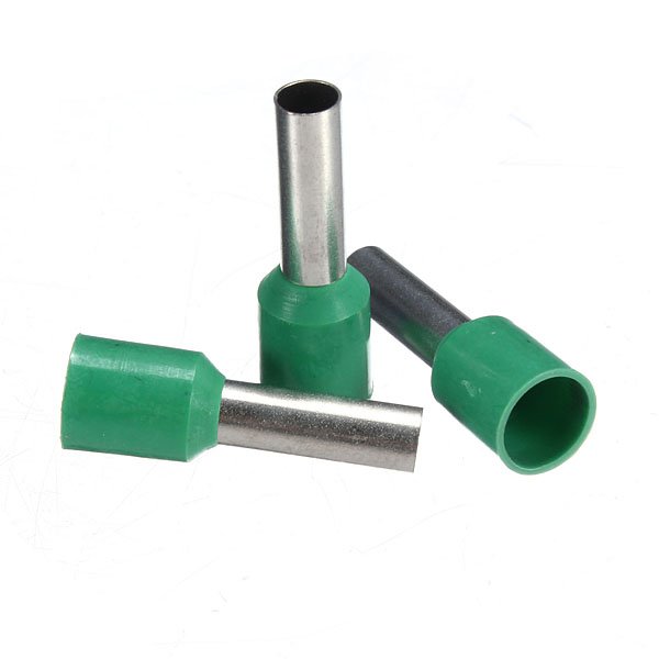 100Pcs AWG 10 Green Wire Copper Crimp Insulated Cord Pin End Terminal