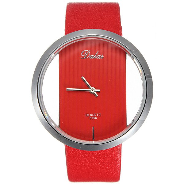 Unisex Leather Transparent Dial Hollow Quartz Wrist Watch