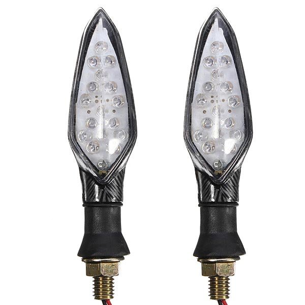 12V 16 LEDs Carbon Motorcycle Turn Light Indicators Lamp