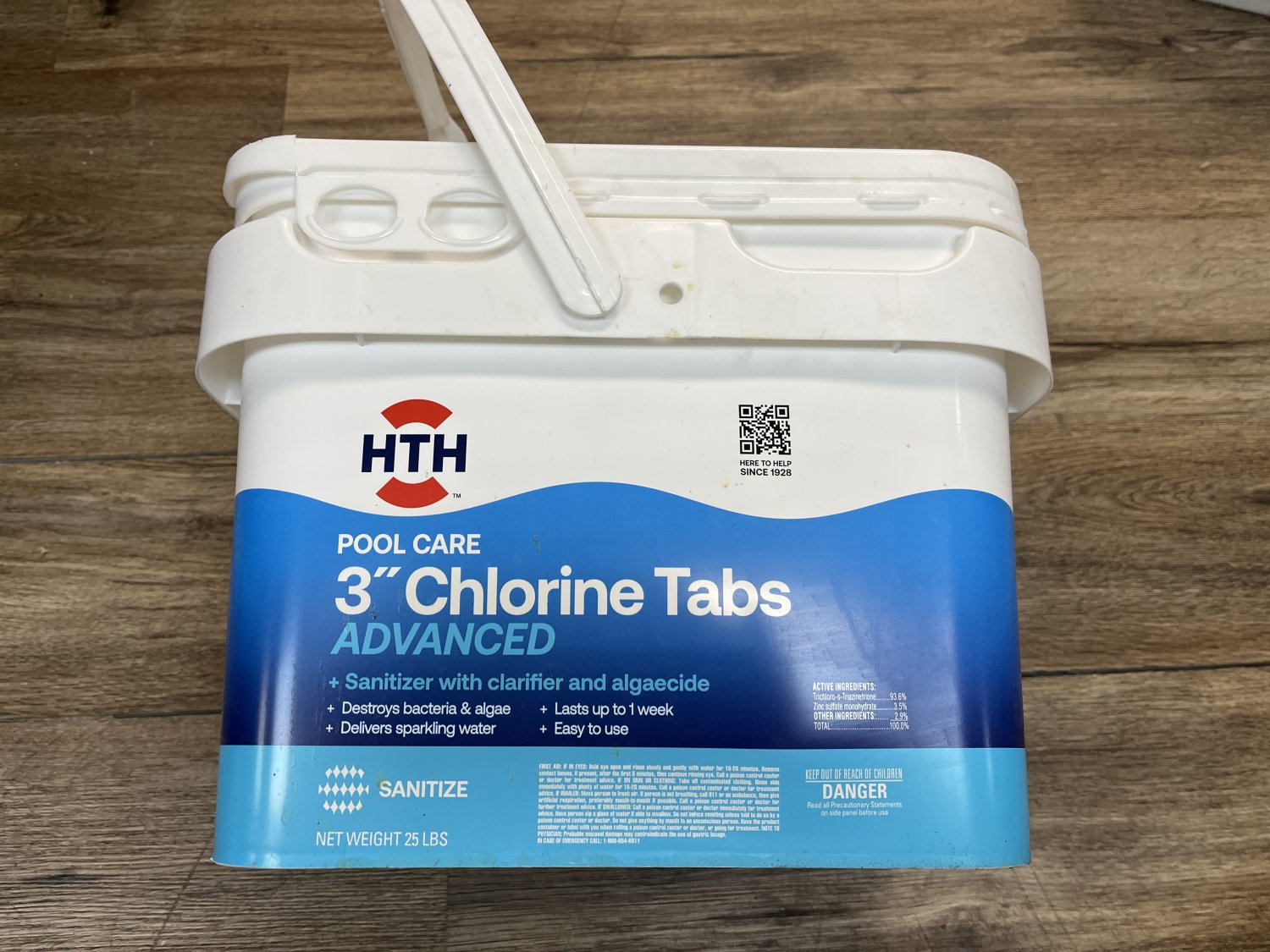 HTH Pool Care 3" Chlorine Tabs Advanced for Swimming Pools, 25 lbs