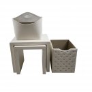 Off White Leatherette Side Tables and Storage Accessories (set of 4)