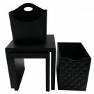 Black Leatherette Side Tables and Storage Accessories (set of 4)